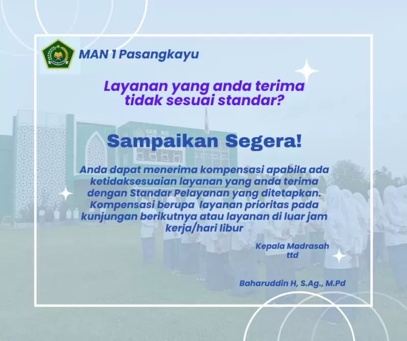 KOMPENSASI PELAYANAN MAN 1 PASANGKAYU