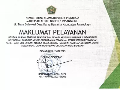 MAKLUMAT PELAYANAN MAN 1 PASANGKAYU